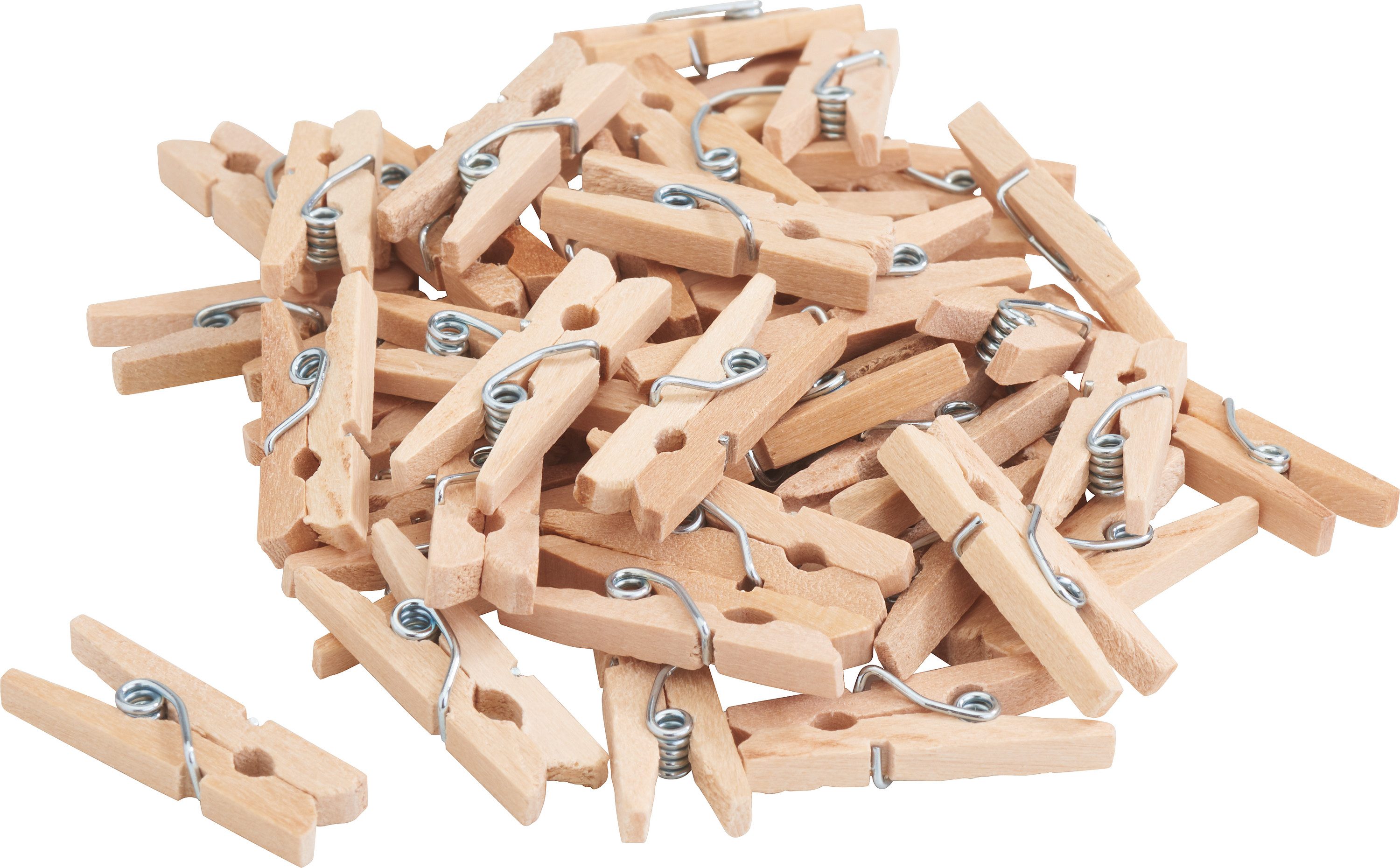 VBS Wäscheklammern Mini-Holzklammern, 50 Stück