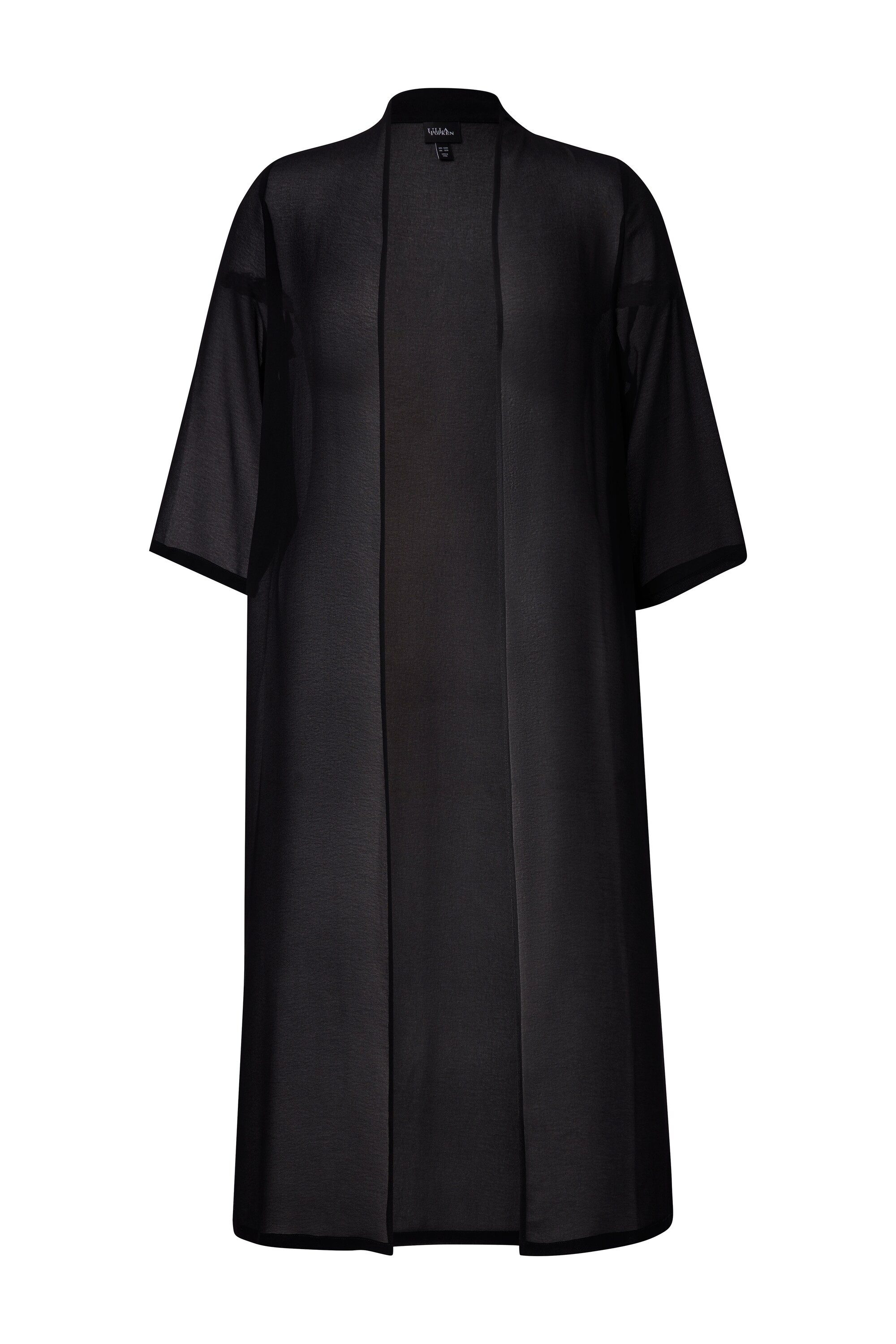 Ulla Popken Sommerjacke Chiffonjacke Schalkragen lange offene Form günstig online kaufen