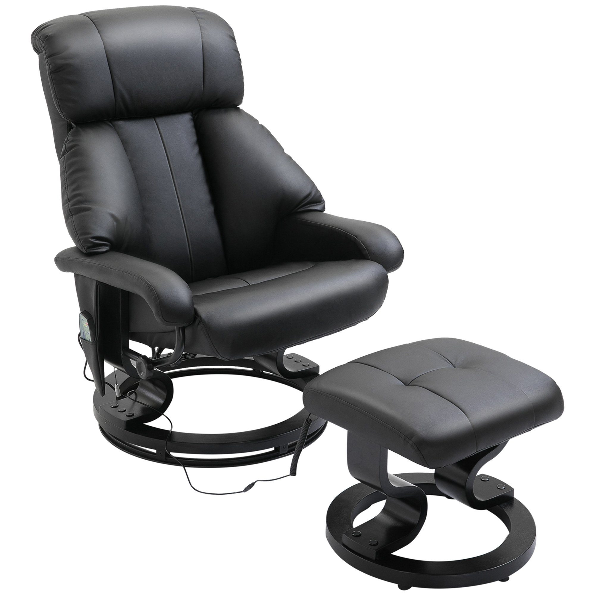 HOMCOM Massagesessel Relaxsessel mit Hocker, Relaxliege, Relaxsessel mit Liegefunktion (Liegesessel, 2-St., Fernsehsessel), bis 120 kg belastbar