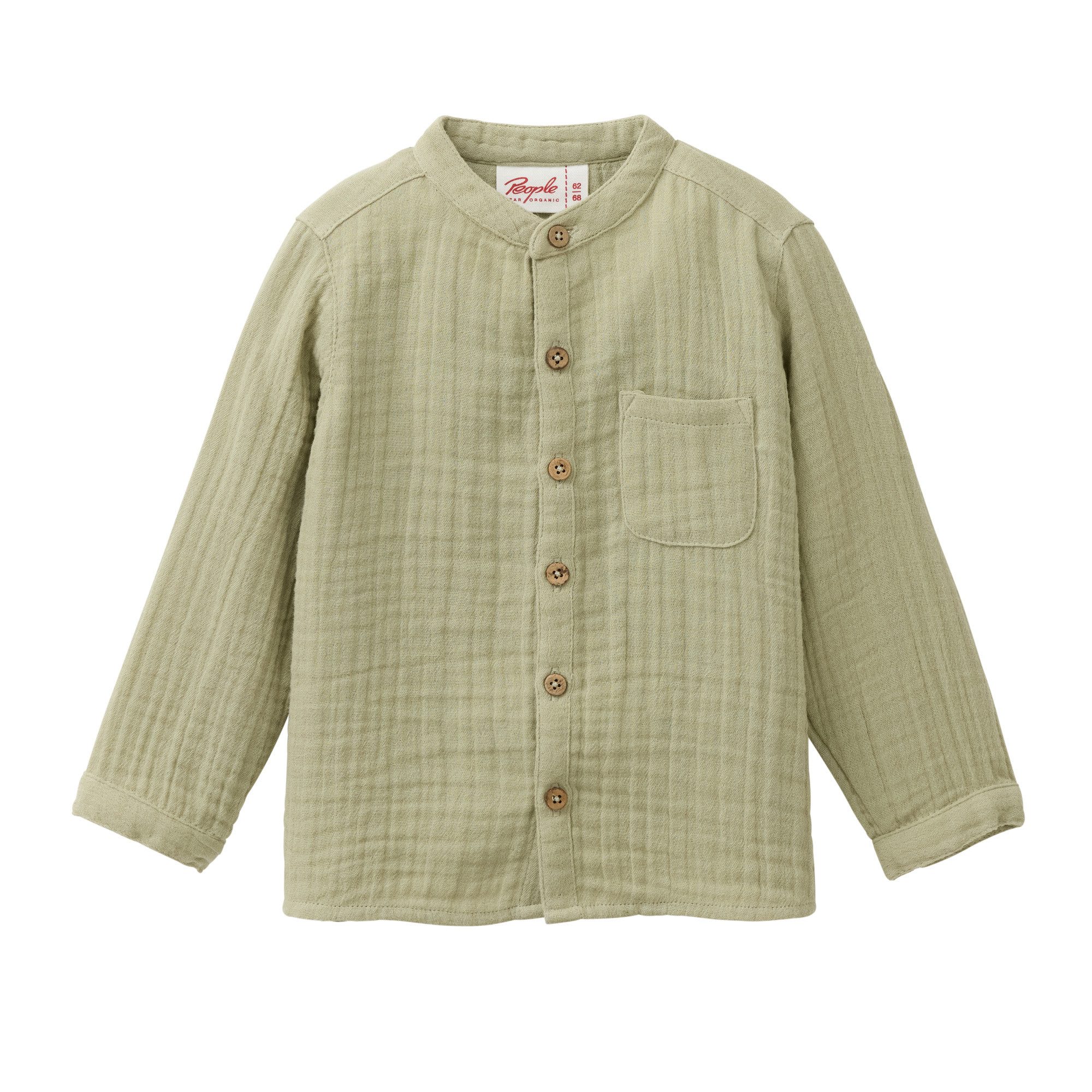 People Wear Organic Langarmhemd, Musselin Freizeithemd GOTS zertifiziert