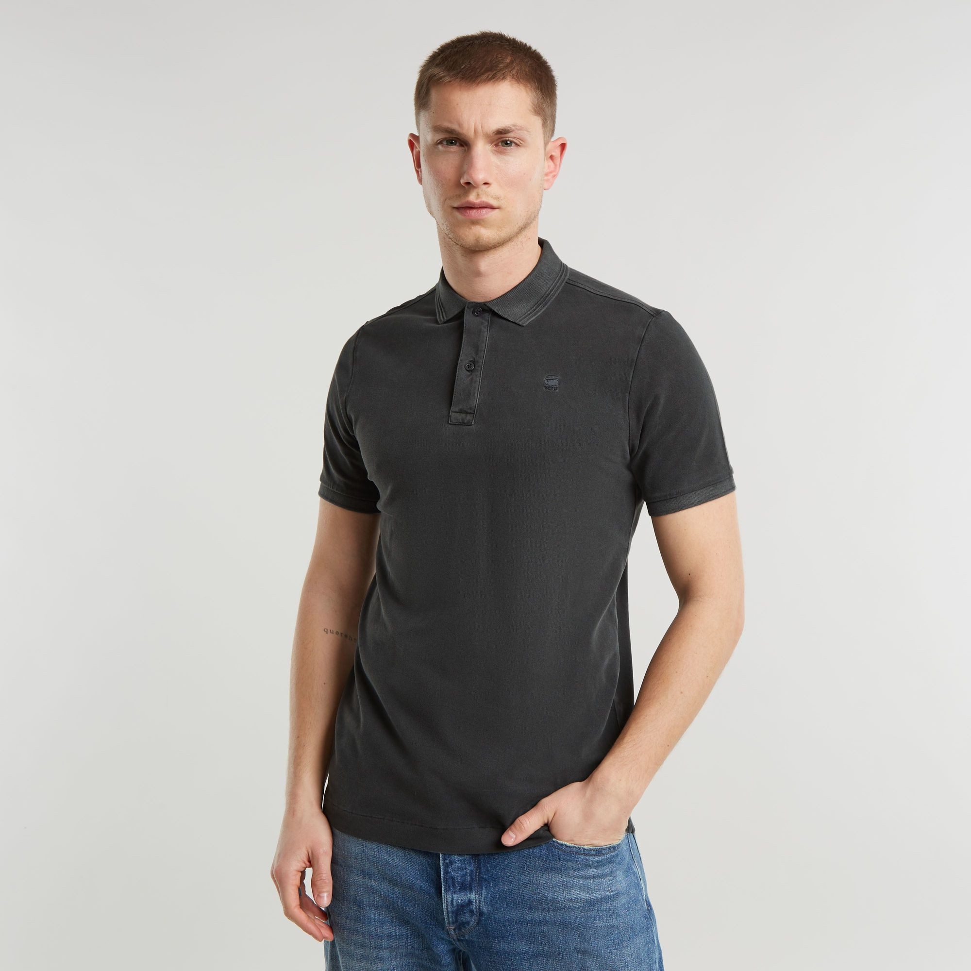 G-STAR Poloshirt Dunda Slim Fit Logostickerei auf der Brust
