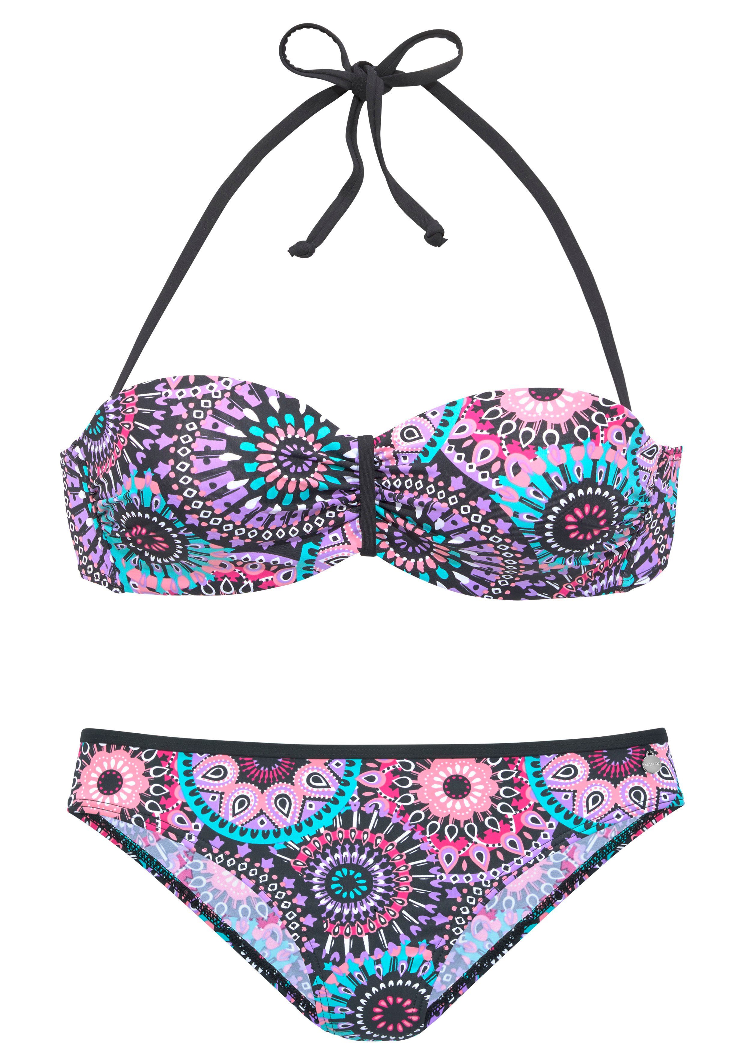 LASCANA Bügel-Bandeau-Bikini mit kontrastfarbigen Details günstig online kaufen