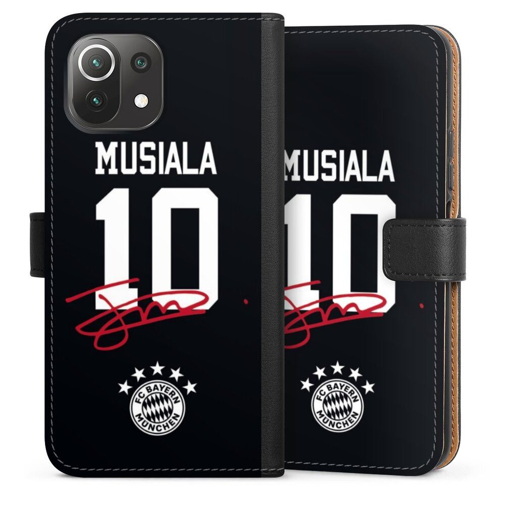 DeinDesign Handyhülle FC Bayern München Jamal Musiala FCB Musiala 10, Xiaomi Mi 11 Lite 5G NE Hülle Flip Case Klapphülle Handytasche Leder