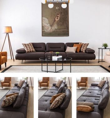 JVmoebel Wohnzimmer-Set Sofagarnitur 4+2+1 Sitz Couch Polster Möbel Wohnlandschaft Garnituren, (4-St)