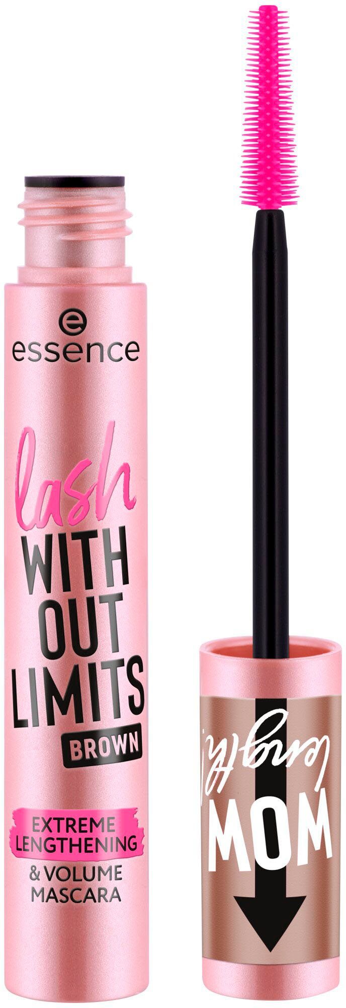 Essence Mascara lash WITHOUT LIMITS BROWN EXTREME LENGTHENING & VOLUME MASCARA, 3-tlg., mit Volumeneffekt