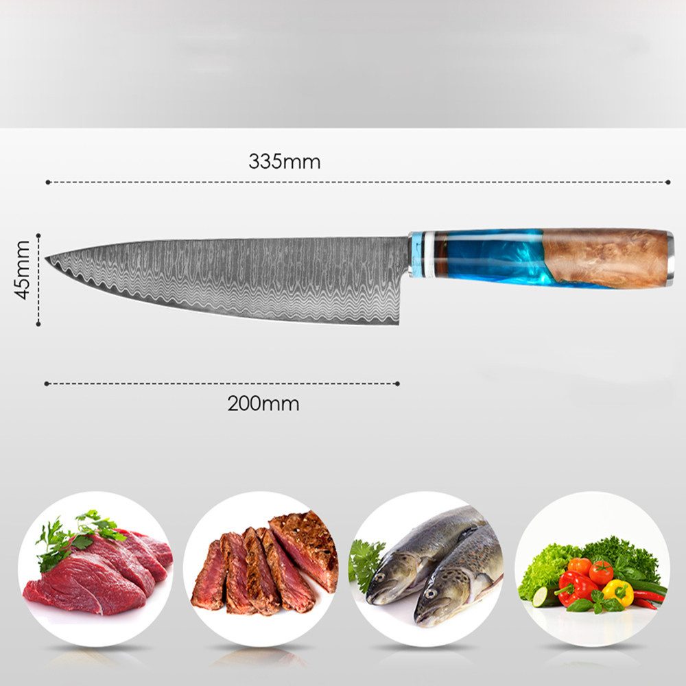 KEENZO Kochmesser Küchenmesser VG10 Damaskus Stahl Kochmesser chefmesser