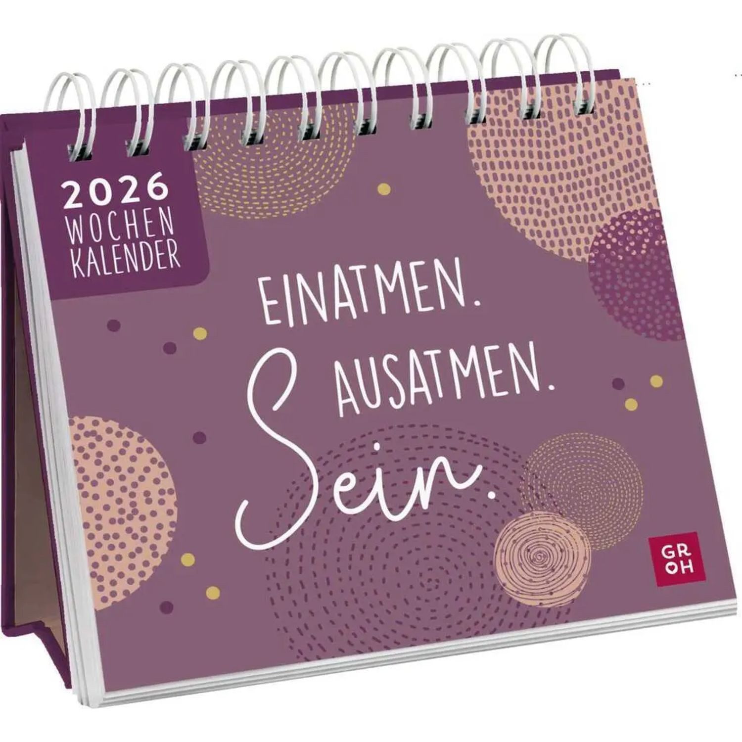groh Verlag Tischkalender Mini-Wochenkalender 2026: Einatmen. Ausatmen. Sein.