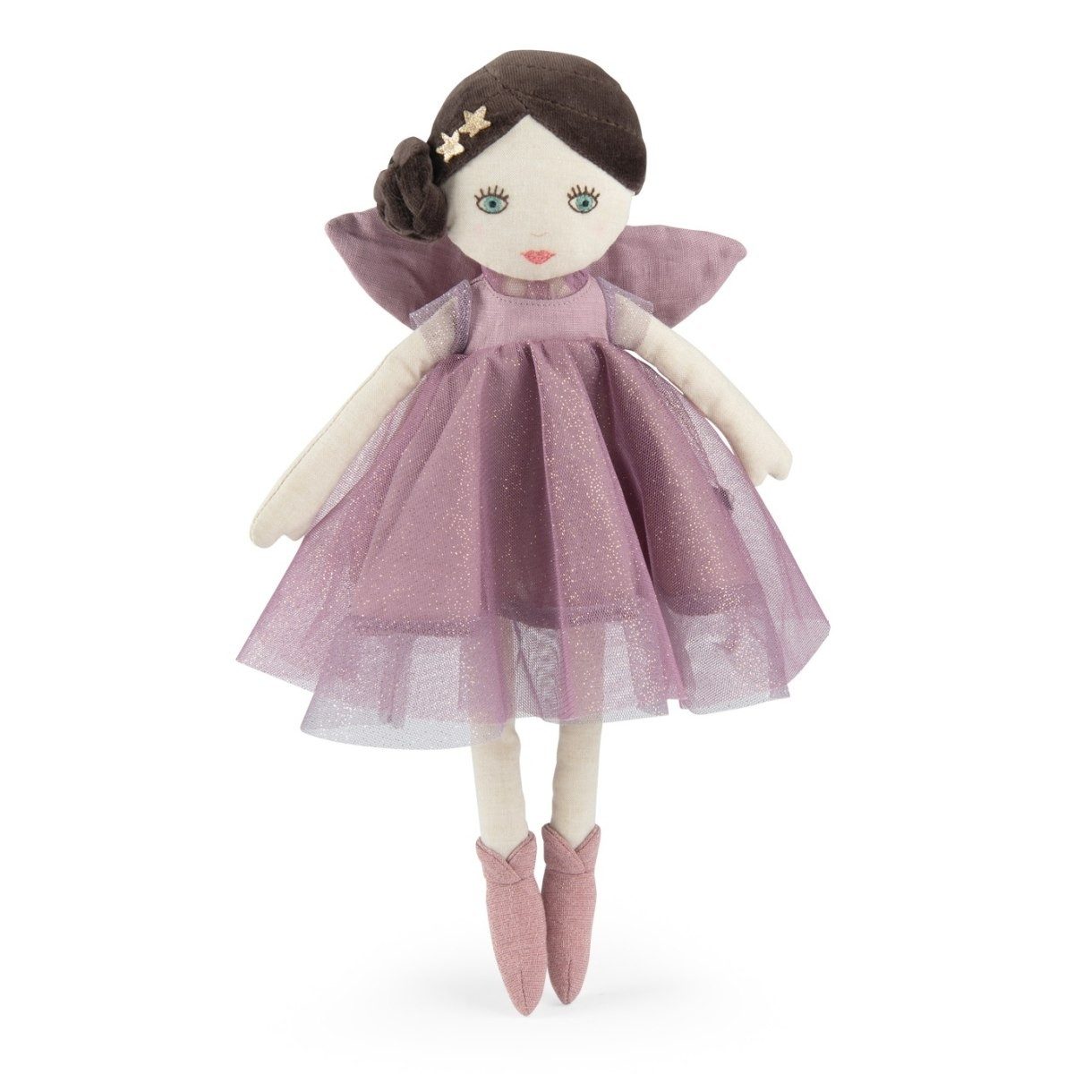 Moulin Roty Babypuppe Fee Isaline violett Feenpuppe aus Fee zum Spielen und Kuscheln (1-tlg), Feenpuppe
