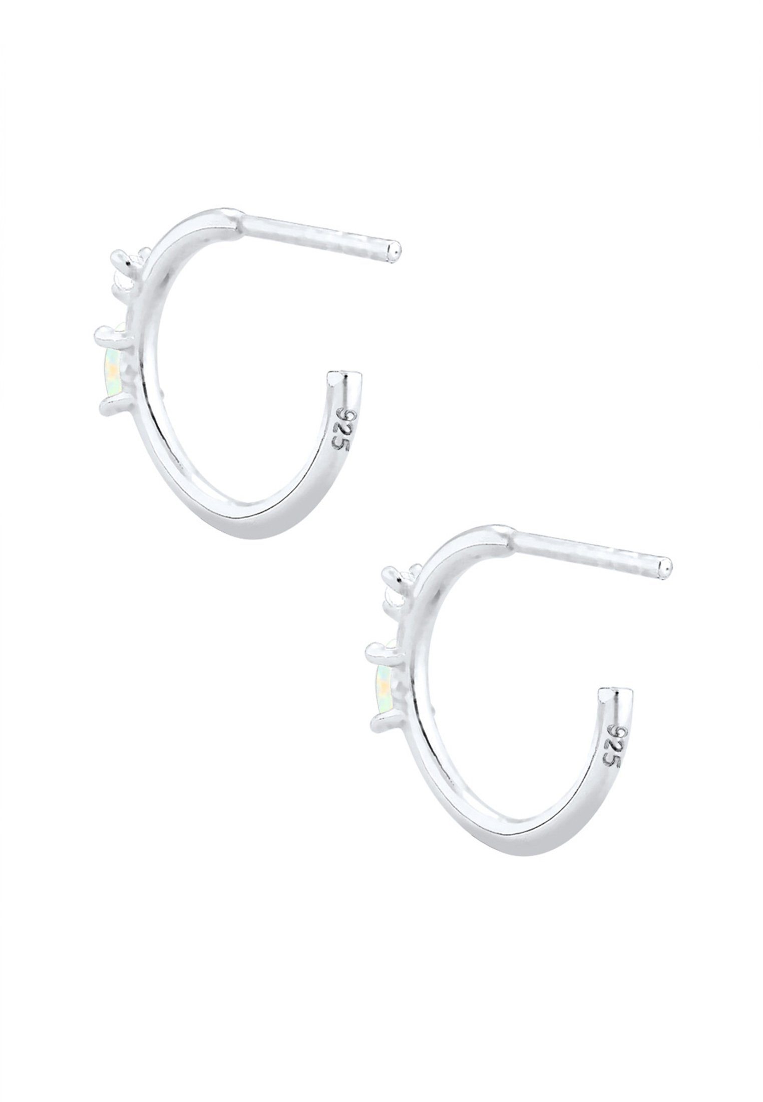 Creolen Opal Stecker Silber und Paar Elli Marquise 925 Zirkonia