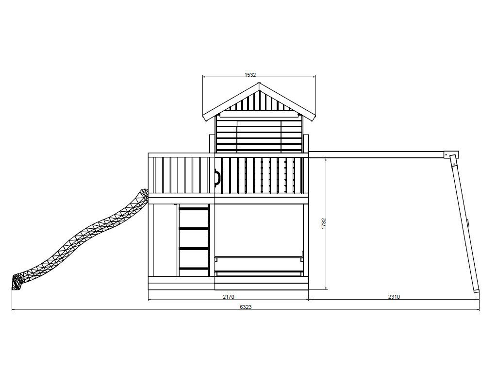 FUNGOO Spielturm Fungoo Stelzenhaus Pluto 448×382 cm