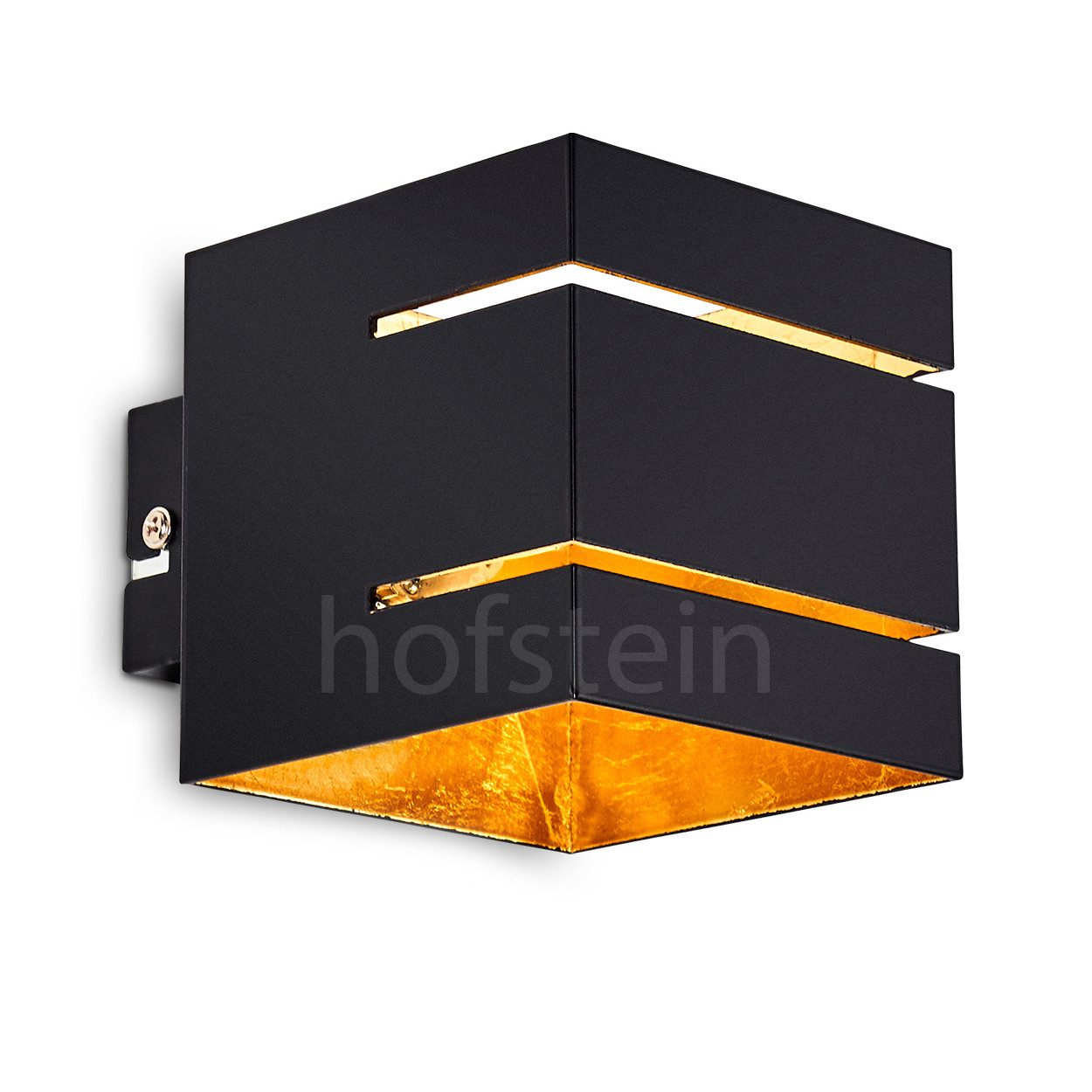 hofstein Wandleuchte »Riccio« Wandlampe aus Metall in Schwarz/Gold mit Schl günstig online kaufen