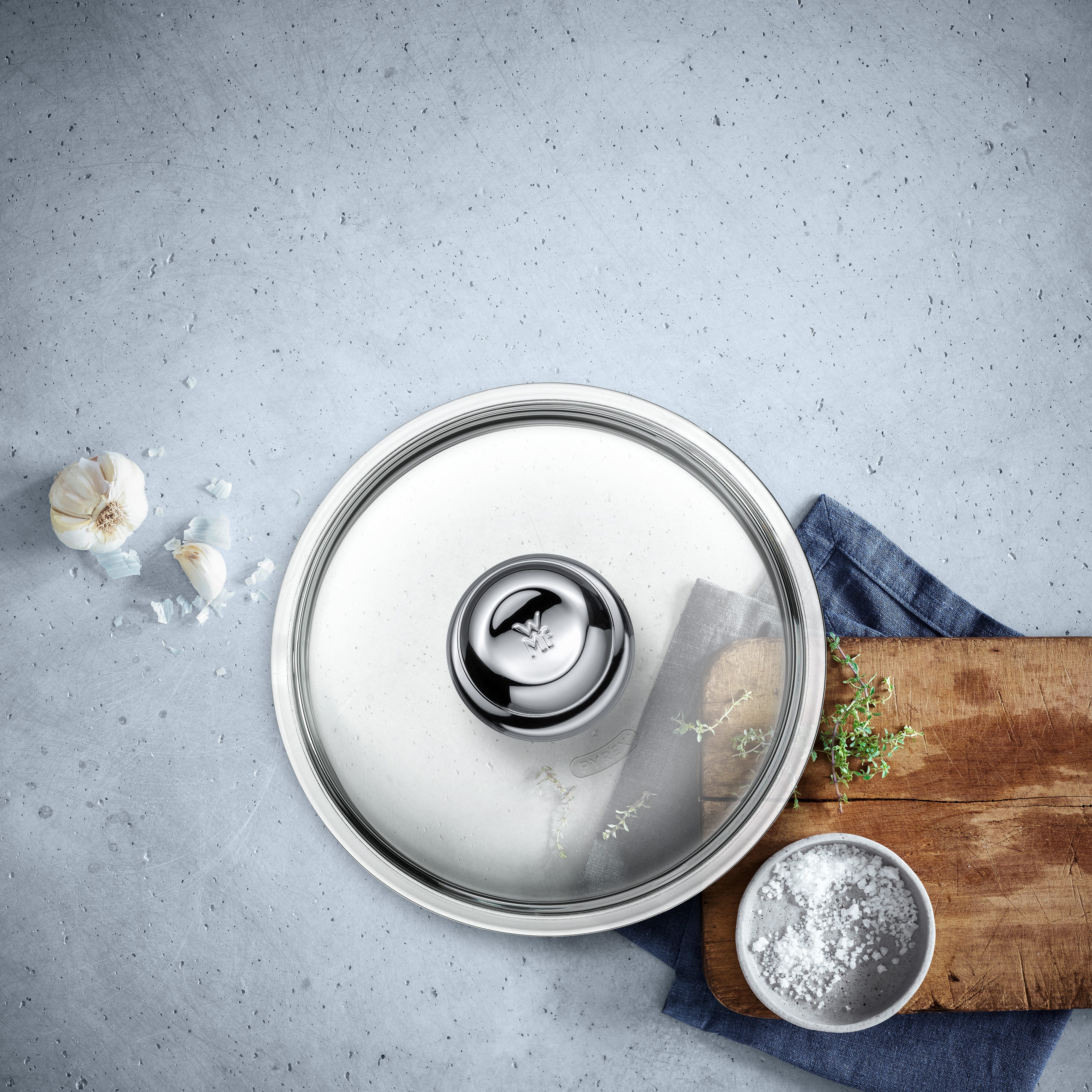 WMF Pfannendeckel WMF Glasdeckel, (1-tlg), für Pfannen mit 20 cm Durchmesser, Borosilikatglas, robust, stoßsicher