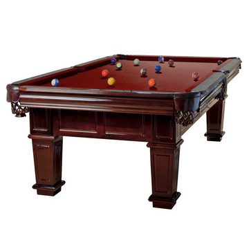 Billiard-Royal Billardtisch Portos 8 ft., (Hochwertige und massive Ausführung in beliebter Billiard-Royal® Qualität), 3-tig Naturschieferplatte, Echtleder Auffangtaschen, Bandengummi K55