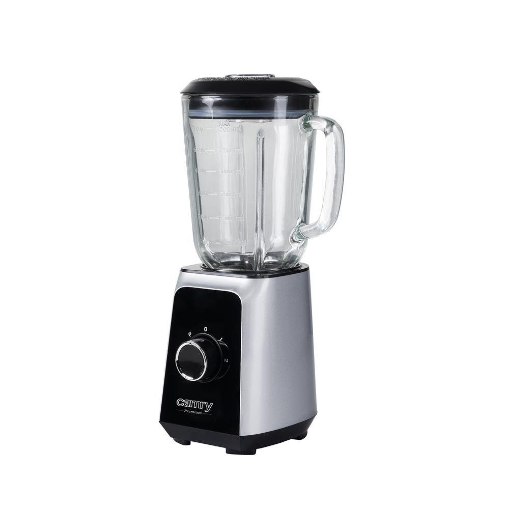 Camry Standmixer CR 4077, 1000 W, 2 Geschwindigkeitssufen, 1,5 L Glasbehälter, Klingen aus Edelstahl, mit Ice-Crusher, Smoothie-Maker, Mixer, Schwarz
