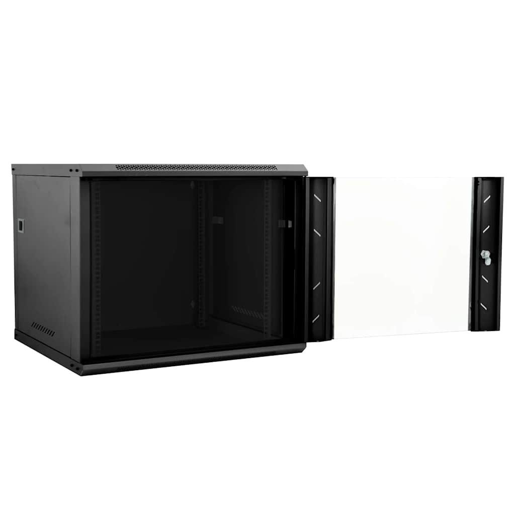 vidaXL Netzwerkschrank mit Speicher Schwarz 60 x 60 x 50 cm Stahl Netzwerk-Adapter