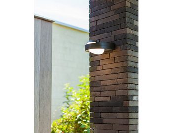 meineWunschleuchte LED Außen-Wandleuchte, LED fest integriert, Warmweiß, 2er-Set Fassadenlampen schwenkbar Hauswand & Carport Anthrazit H: 14cm