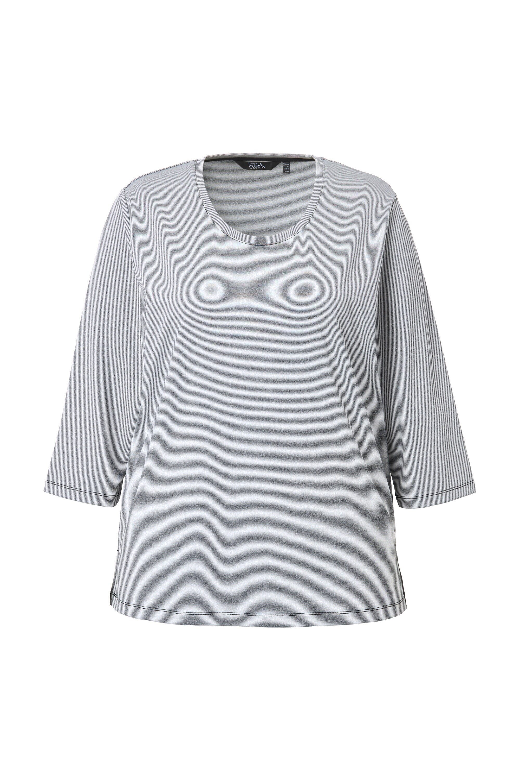 Ulla Popken T-Shirt T-Shirt Ziernähte Rundhals günstig online kaufen