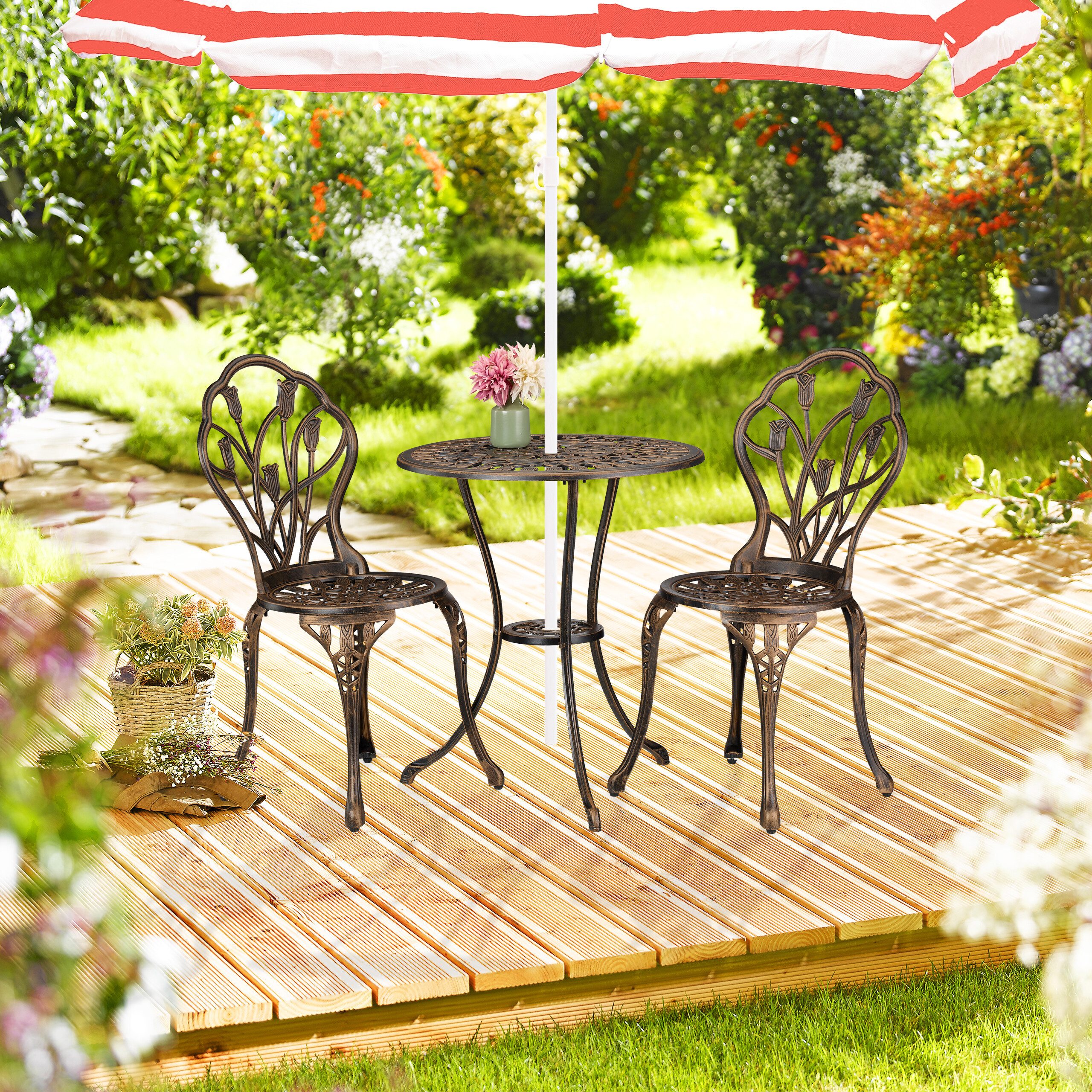 relaxdays Balkonset 3-teiliges Gartenmöbel Set, (3-tlg), günstig online kaufen
