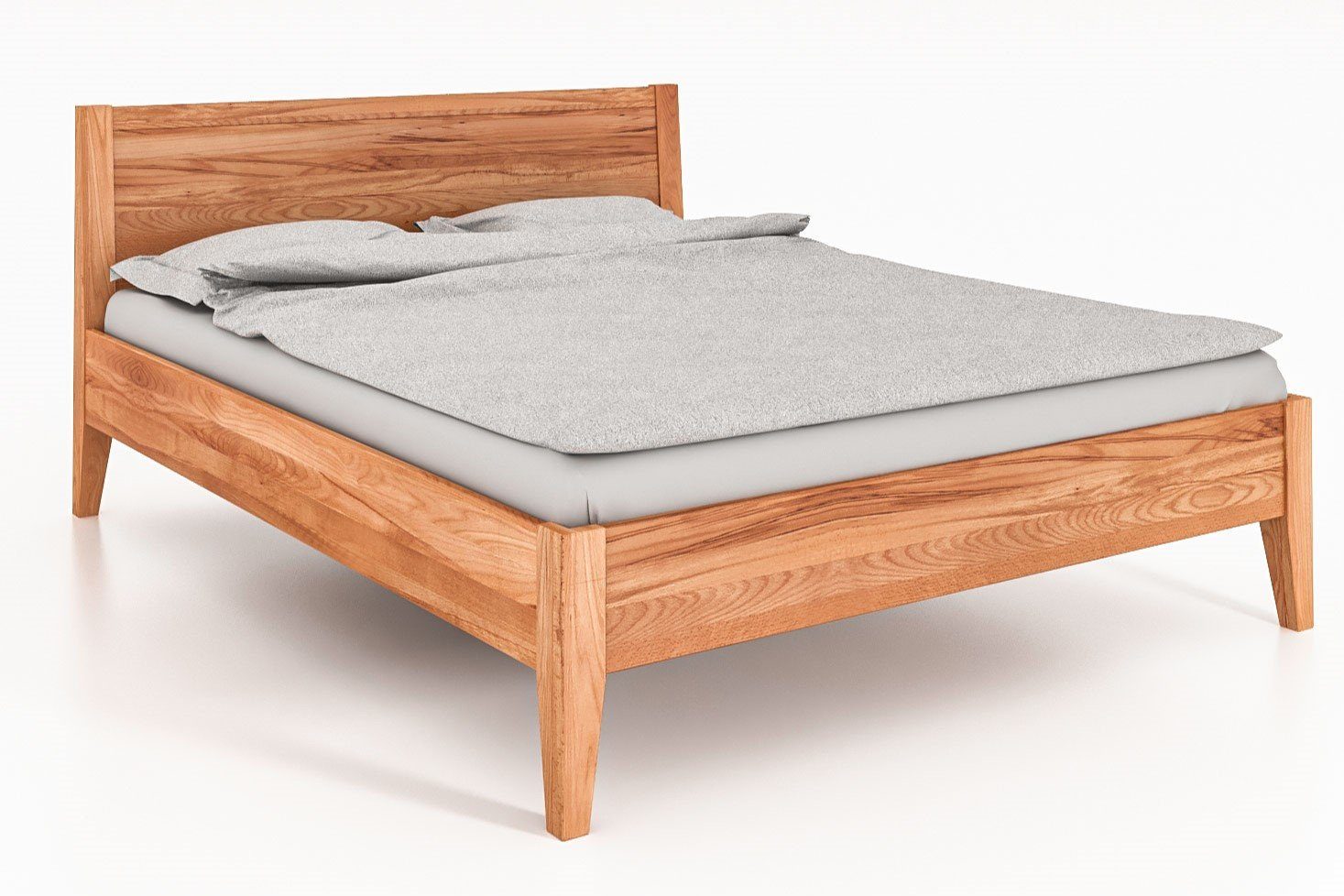byoak Bett ODYS 140 x 220 aus Massivholz, mit Holzkopfteil, Naturgeölt