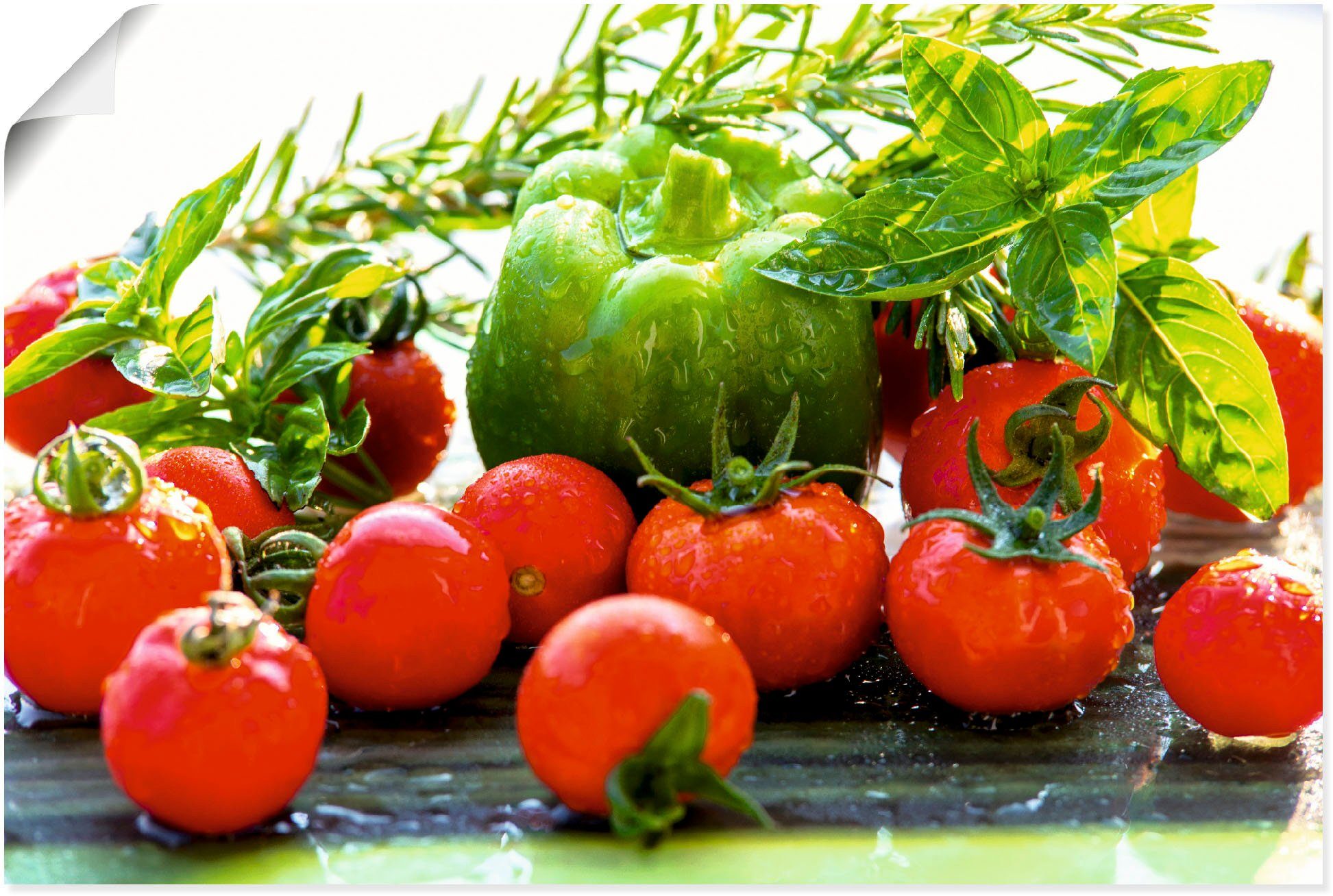 Artland Wandbild Garten frische Tomaten, Lebensmittel (1 St), als Alubild,  Leinwandbild, Wandaufkleber oder Poster in versch. Größen