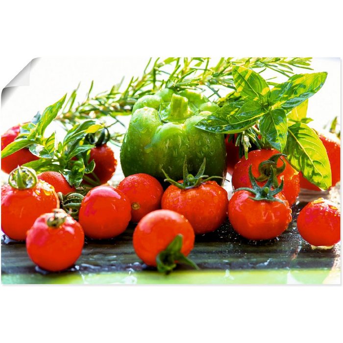 Artland Wandbild Garten frische Tomaten Lebensmittel (1 St) als Alubild Leinwandbild Wandaufkleber oder Poster in versch. Größen