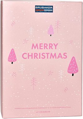 BRUBAKER befüllbarer Adventskalender Adventskalender zum Befüllen - Rosa Weihnachten (Kalender, 1-tlg), DIY Weihnachtskalender - 32,5 cm groß aus Pappe