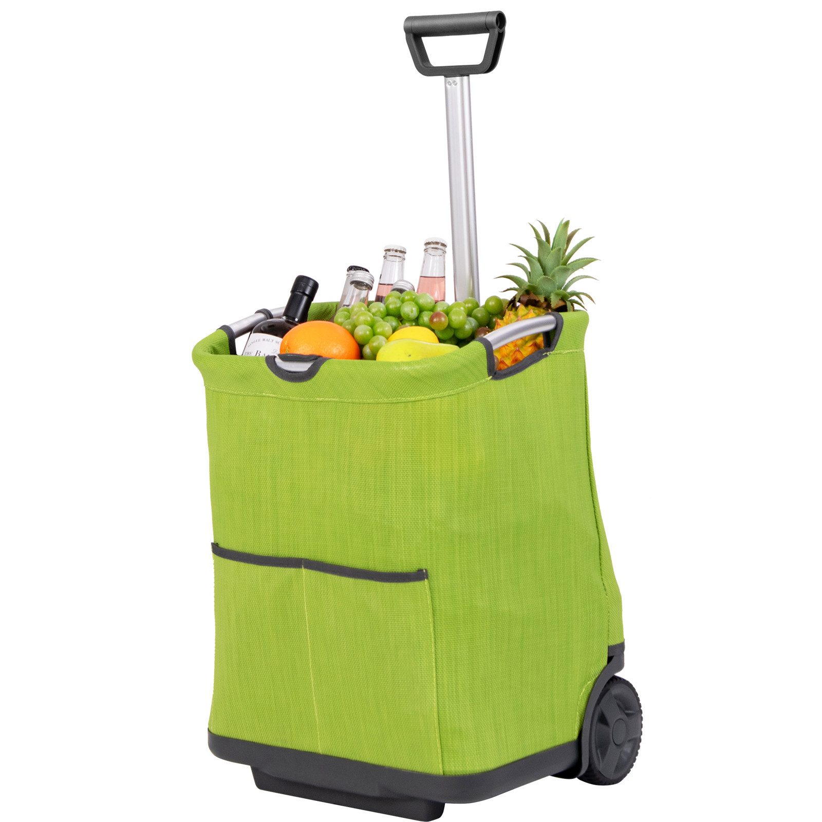 COSTWAY Einkaufstrolley, 50 l, klappbare Einkaufwagen, leicht stabil Aluminiumrahmen