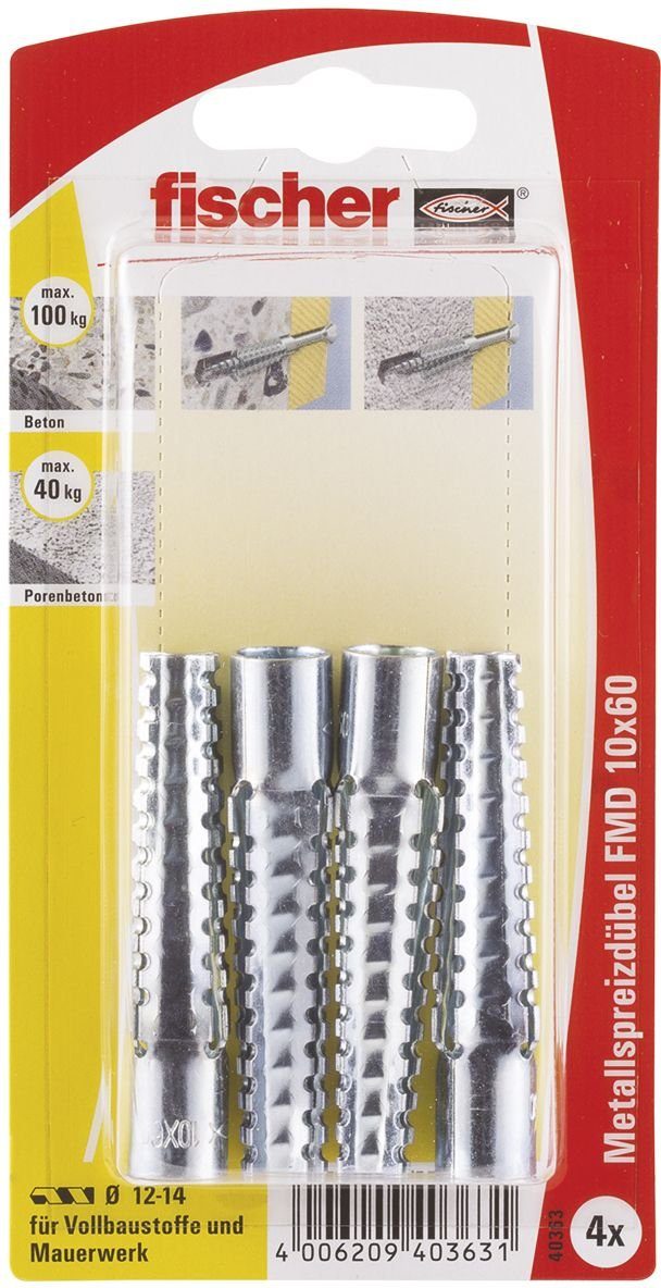 x Fischer Schrauben- Stück FMD Spreizdübel Dübel-Set und mm 10.0 fischer 4 60 -