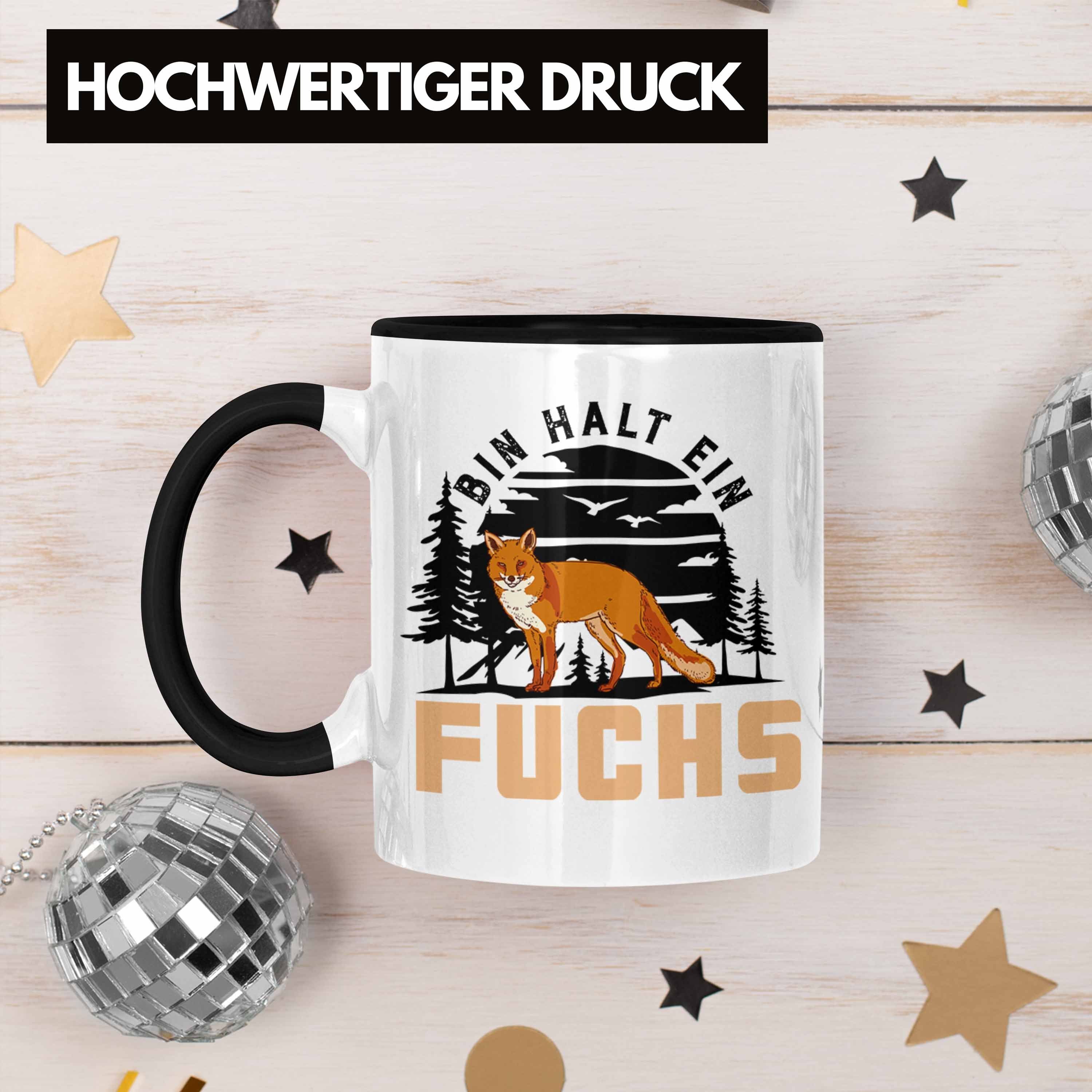 Trendation Tasse Trendation Fuch-Fans Tasse - Bin ich Ein Halt Fuchs Rothaarige Schwarz Geschenk