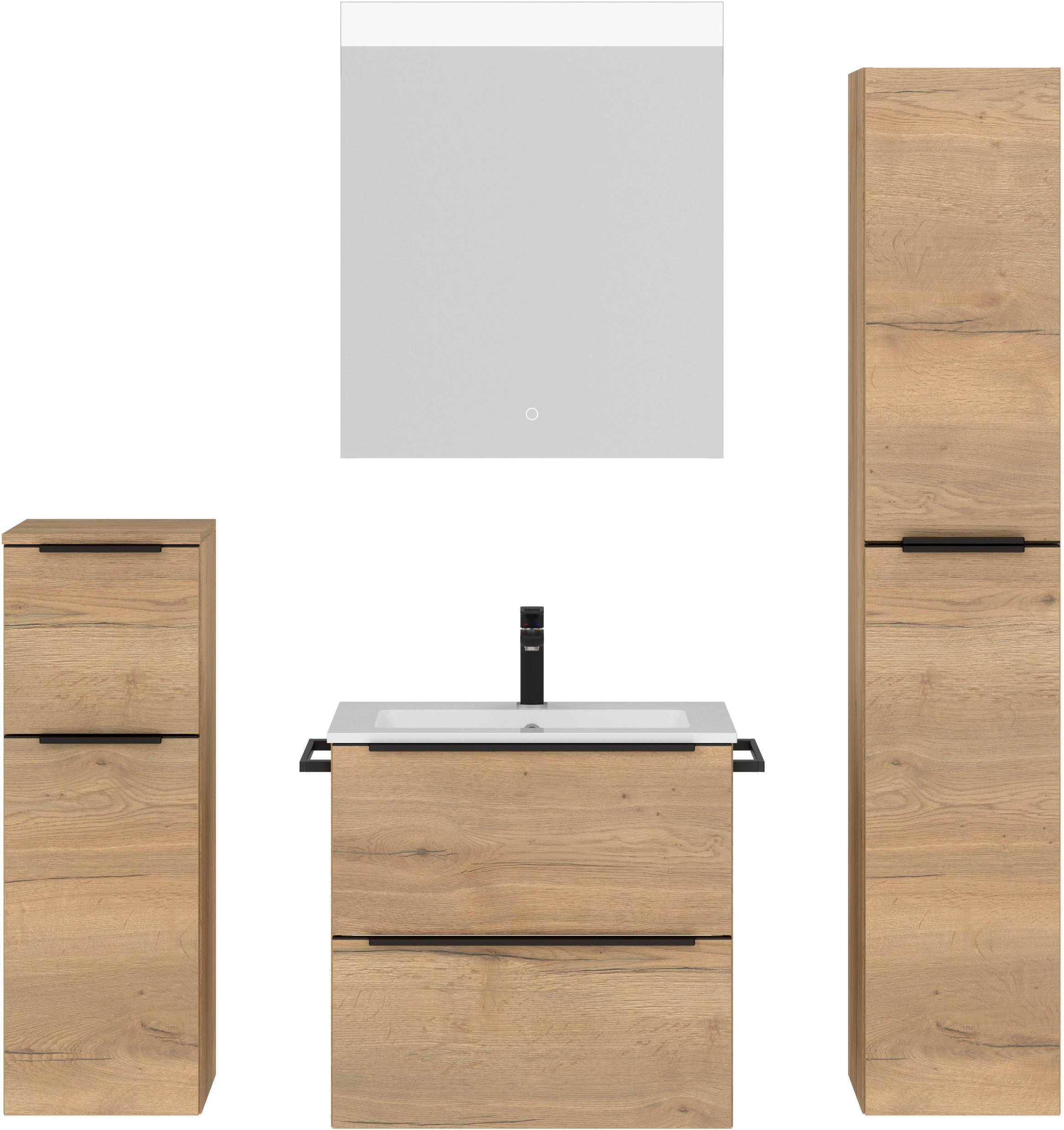 nobilia® Badmöbel-Set Levere, (4-St., vormontiert, mit günstig online kaufen