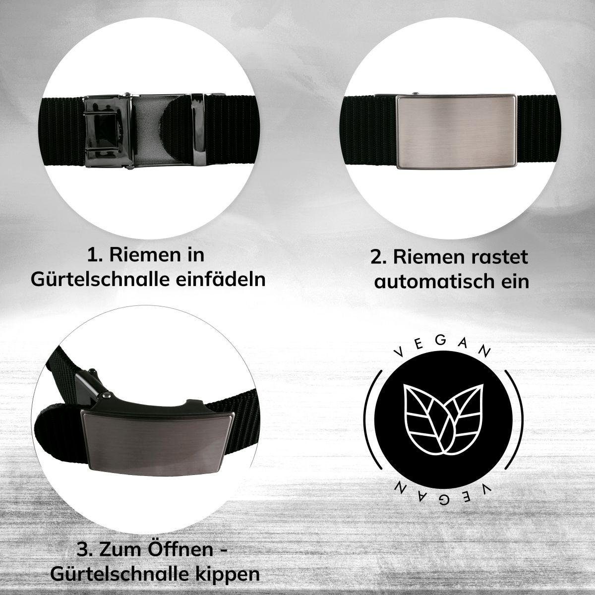 BELTINGER Ledergürtel Veganer Gürtel stufenlos verstellbar 3,5cm - Extrem robuster Automatik (1-St)