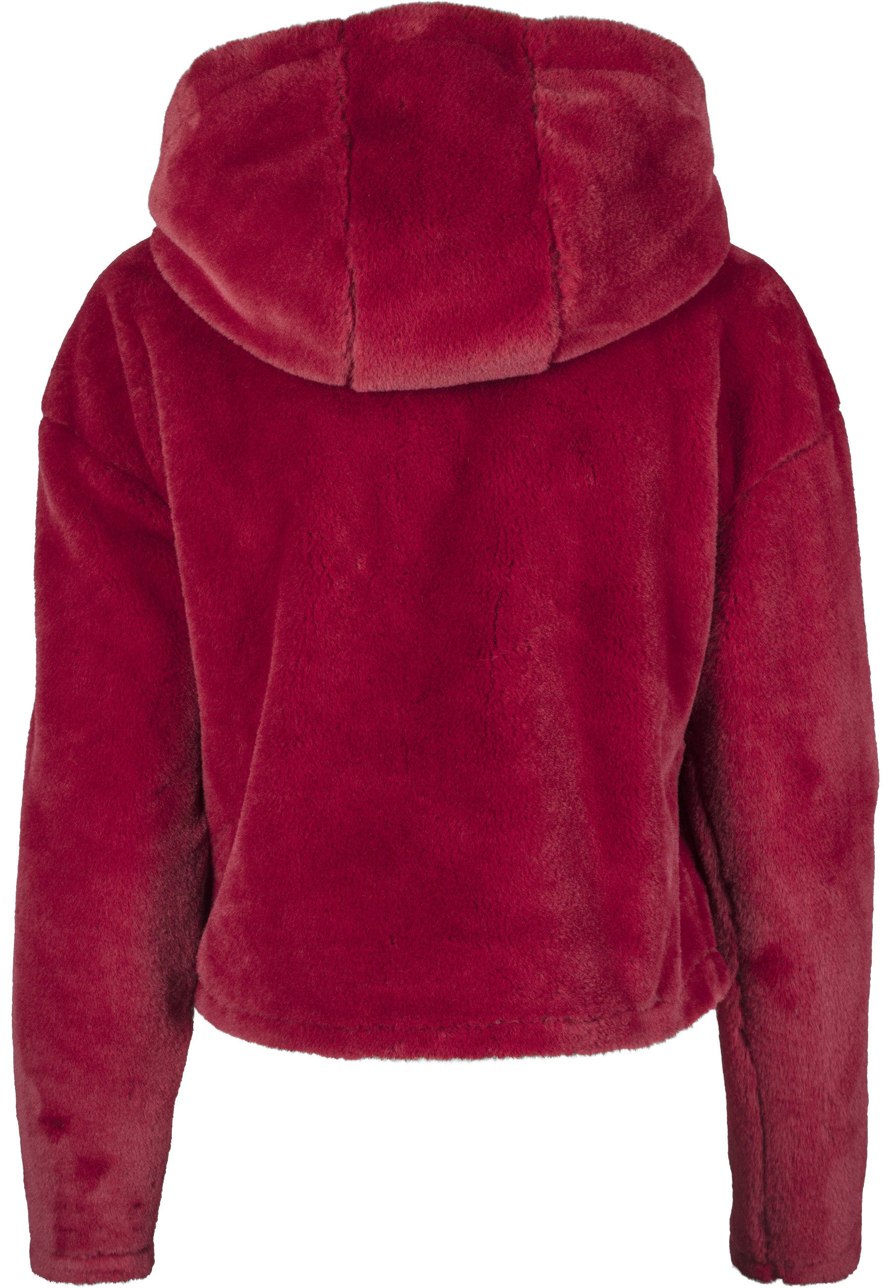 URBAN CLASSICS Rundhalspullover Urban Classics Damen Ladies Oversize Short Teddy Hoody (1-tlg)
