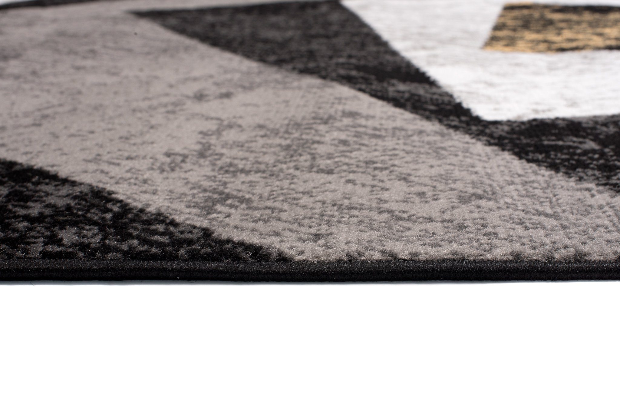 Mazovia Designteppich Modern Teppich Kurzflor Wohnzimmerteppich Robust und pflegeleicht GRAU, 80 x 150 cm, Fußbodenheizung,Allergiker geeignet,Farbecht,Pflegeleicht,Geometrisch