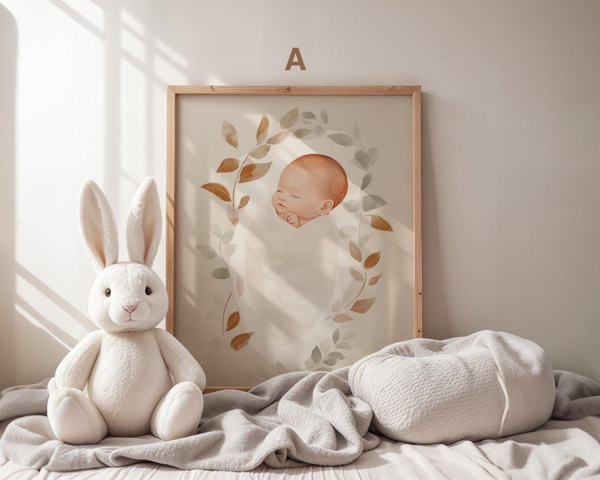 JUSTGOODMOOD Poster Boho Babyzimmer Regenbogen Herzen Blumen Sonne Häuser MutterKind Scand, (1 St) – Bild 2 von 5