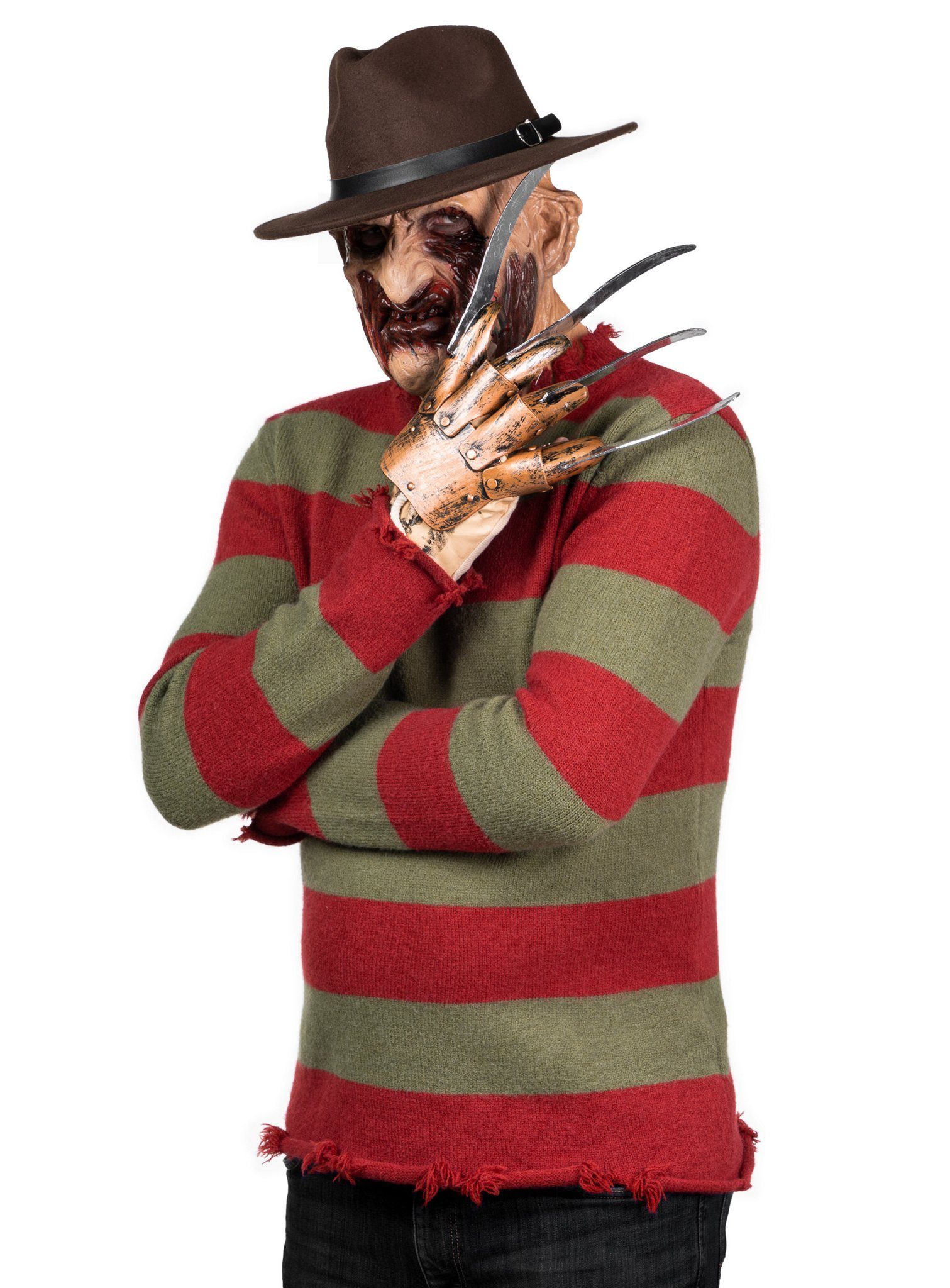 Maskworld Kostüm Freddy Nightmare Pullover Halloween Kostüm Herren, Hochwer günstig online kaufen