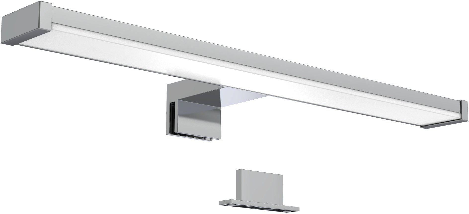 PPAMZ LED Spiegelleuchte Modern Badleuchte Einstellbarer Winkel Acryl Spiegellampe Metall Badlampe Schwarz Badezimmer Lampe Schrankleuchte,3 Colors,40cm/9W 