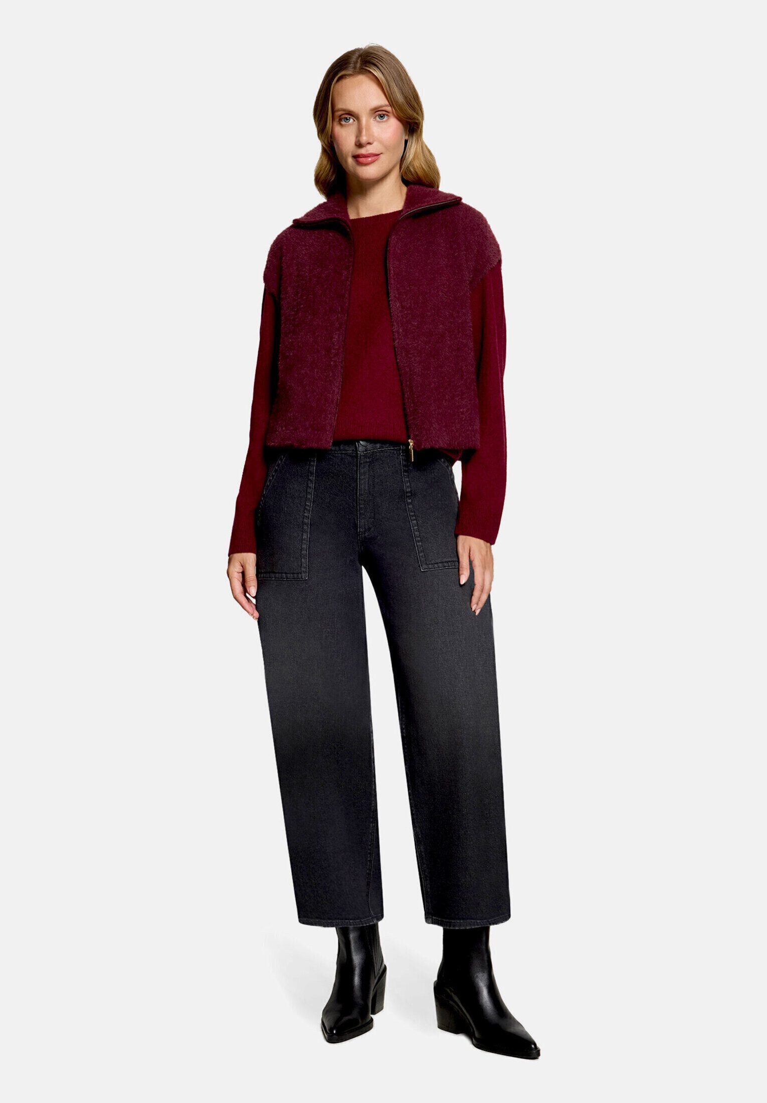 Betty&Co Strickjacke Damen mit Reißverschluss (1-tlg)