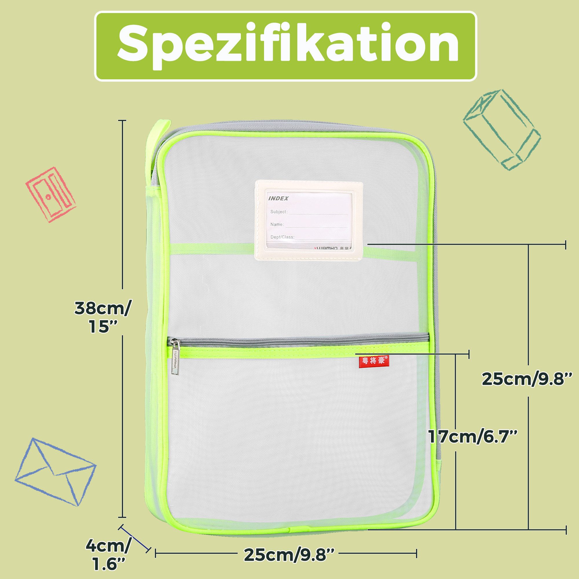 OSALO Dokumententasche Netz-Dokumententasche, Nylon, A4, Reißverschluss, günstig online kaufen
