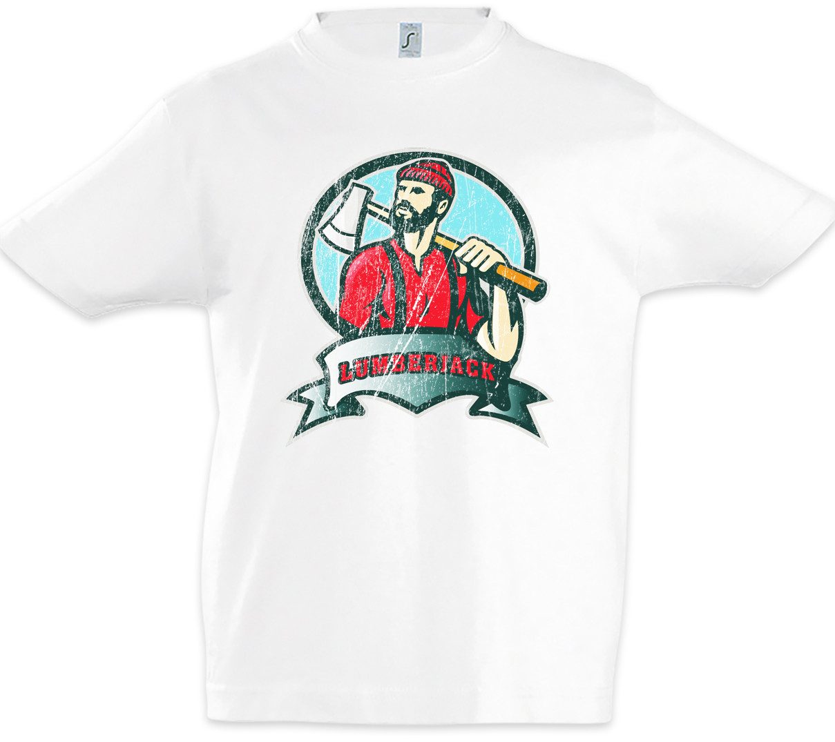 Print-Shirt Lumberjack IV Kinder T-Shirt Holzfäller Axt Waldarbeiter Förster
