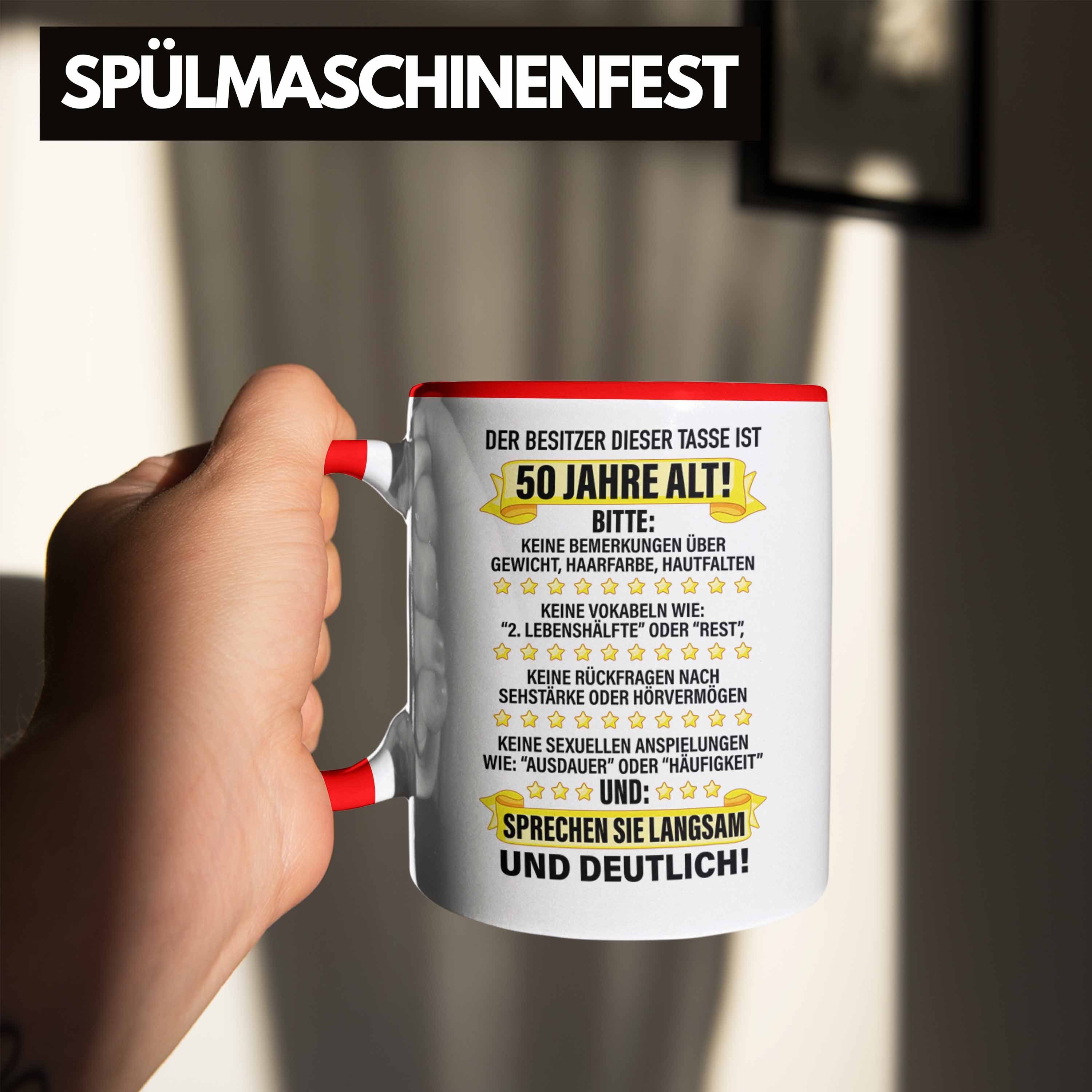 Vater Tasse Perfektion Trendation Geburtstag 50. Geschenkidee Witzig Tasse Rot Lustiger Spruch - Papa Spruch 50er Geburtstag Geschenk Trendation Männer