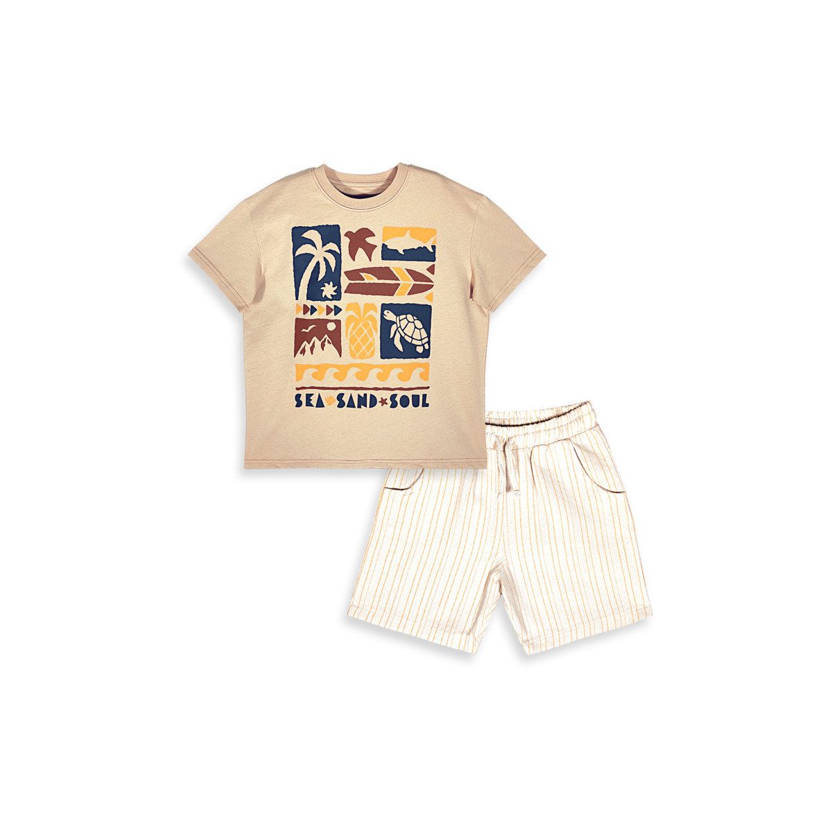 Denokids T-Shirt Set Summer Jungen (1-tlg) Outfit-Set, Bekleidungsset, Kombi-Set, 2er-Set, Mini Set