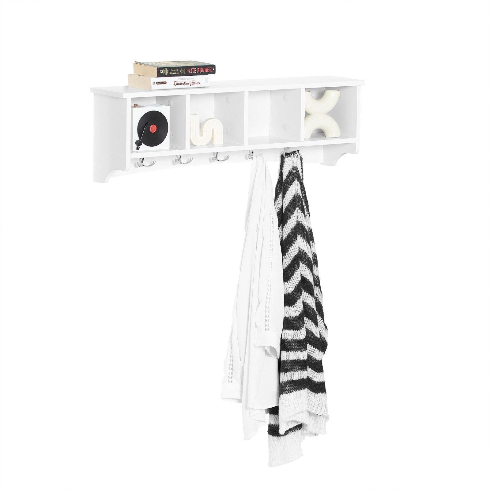 SoBuy Wandgarderobe FRG48, Flurgarderobe mit Ablage, Wandregal mit 4/5 Hake günstig online kaufen