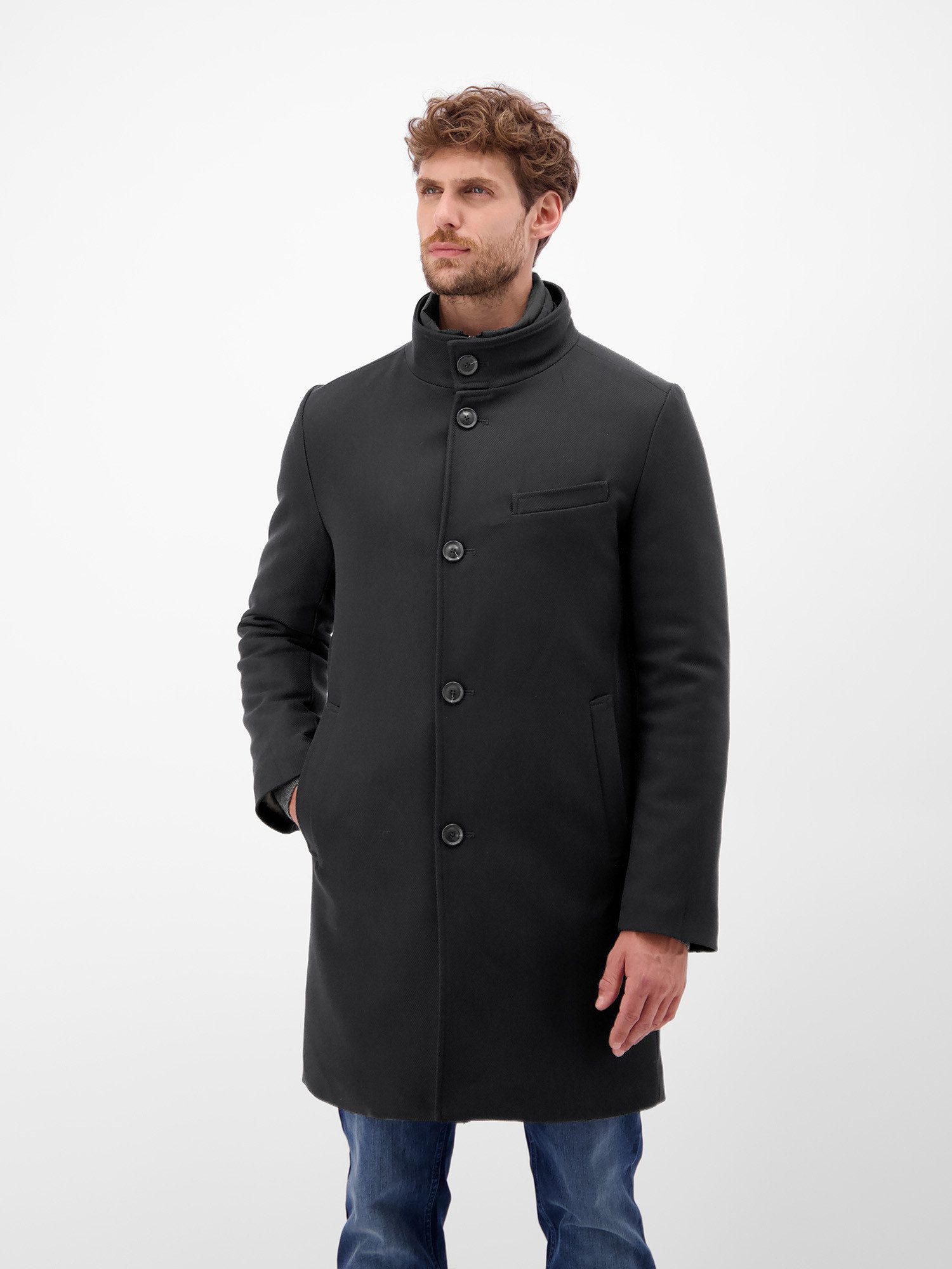 LERROS Wollmantel Herren-Wollmantel mit herausnehmbaren Westeneinsatz