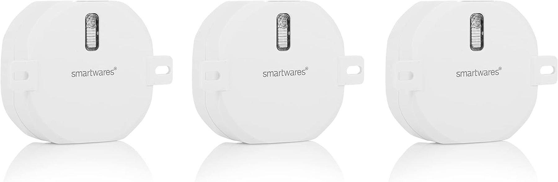 Funk-Einbauschalterset Weiß W smartwares Connect 3x SH4-99559, Schalter – Rollladen für Plug Unterputzschalter, Batteriebetrieben,300 &