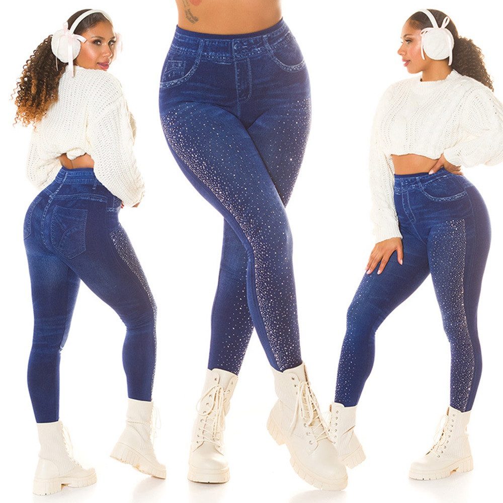 Koucla Jeansleggings Jeans Look High Waist günstig online kaufen