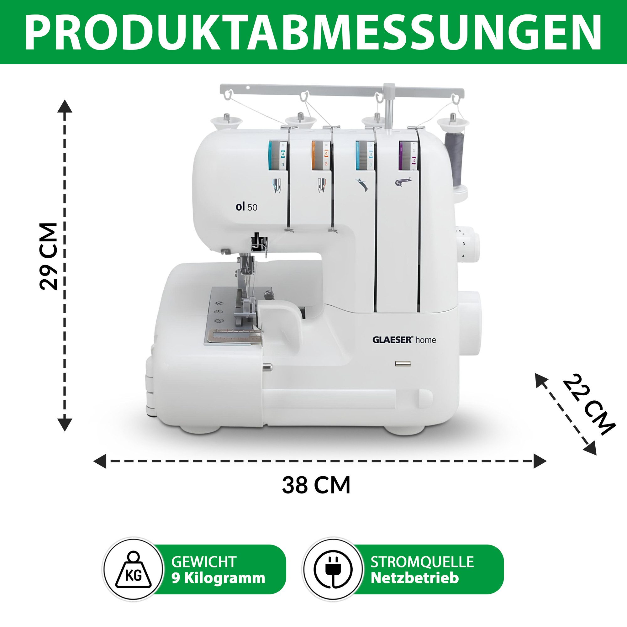 GLAESER home Overlock-Nähmaschine Overlock GLAESER® home ol 50 – Bild 5 von 5