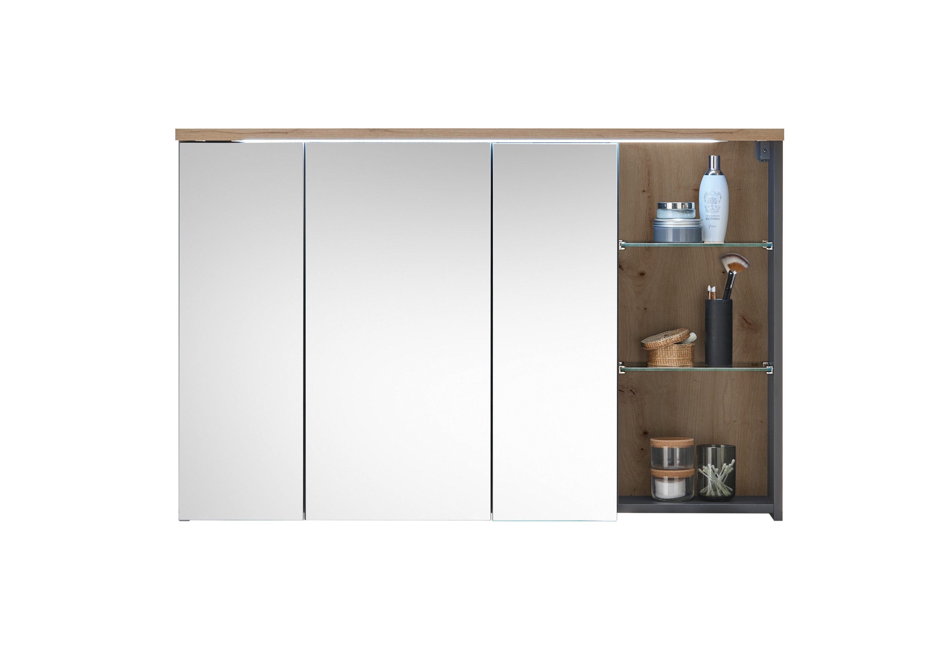PREISBRECHER Badezimmer-Set Memphis, (Kommode), (4-tlg) Grau / Artisan Eiche Dekor - 160x176x53 (BxHxT)
