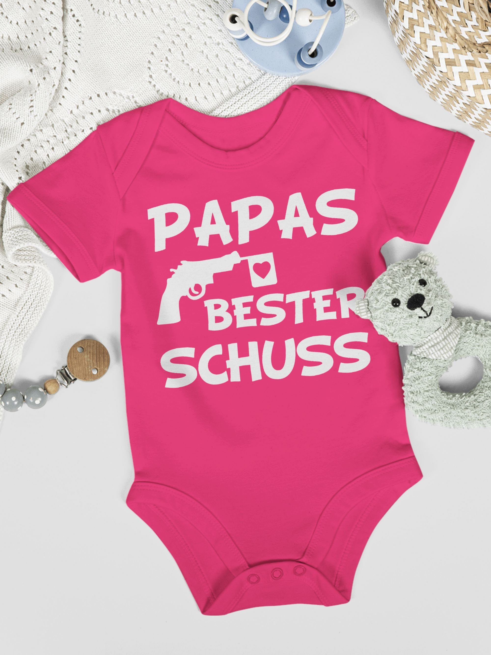 - Papas weiß Fuchsia 2 Baby Geschenk Shirtbody bester Treffer Vatertag Shirtracer
