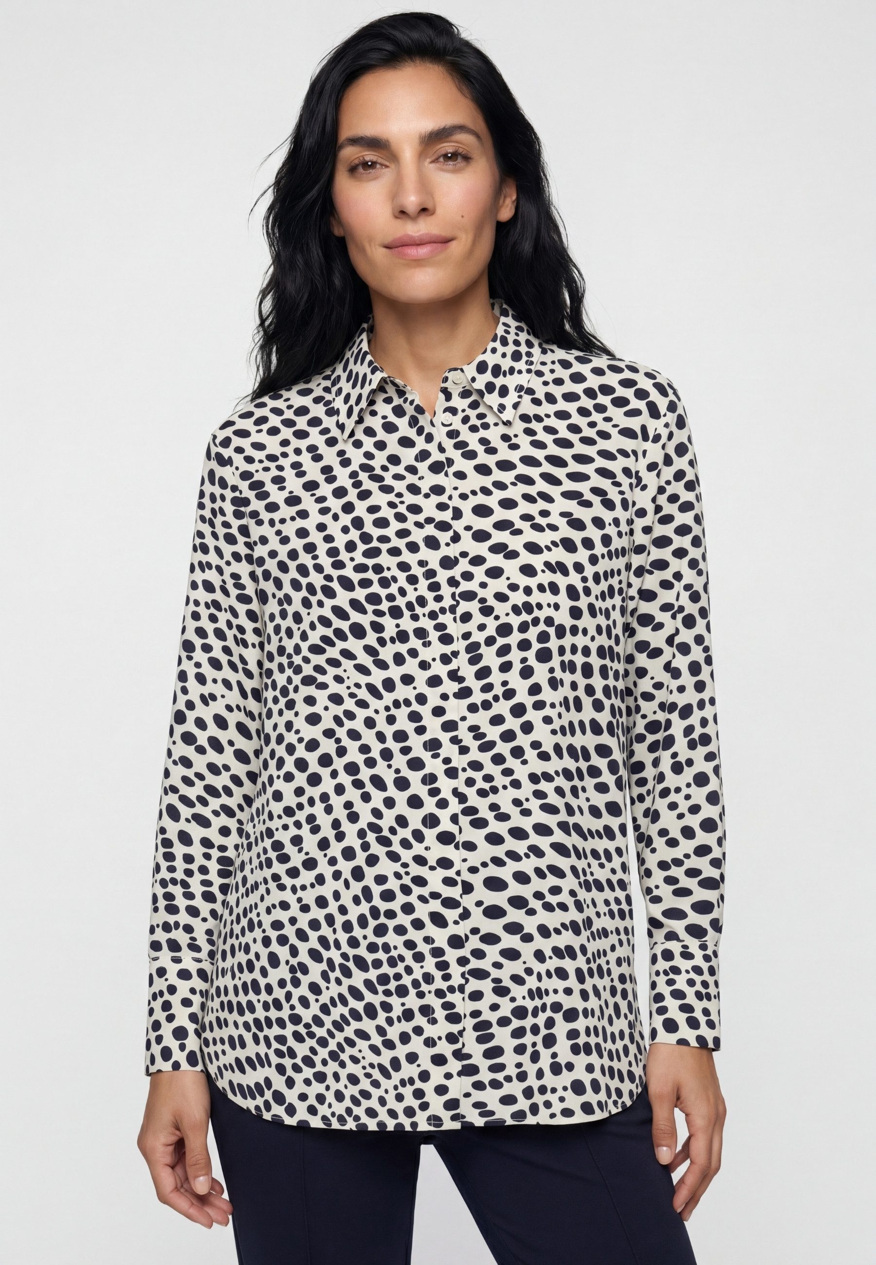 Olsen Hemdbluse mit Hemdblusenkragen und Knopfleiste