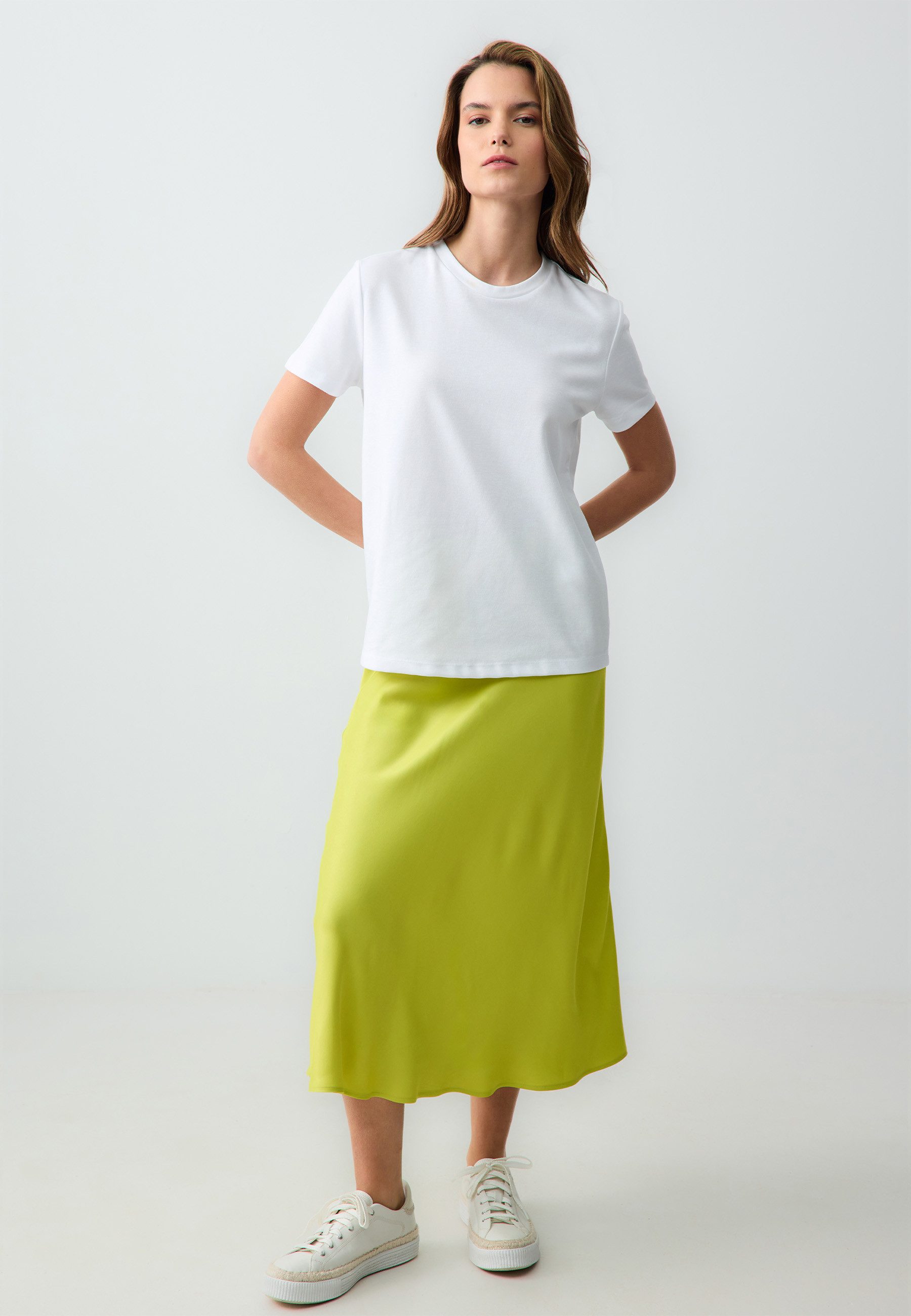 Minirock Hoge taille midi satijnen rok